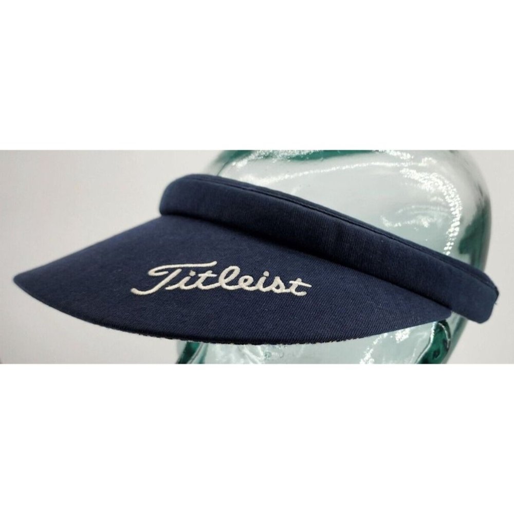 Titleist Blue and Plaid Check Embroidered Golf Visor Wide Brim Hair / Head Band